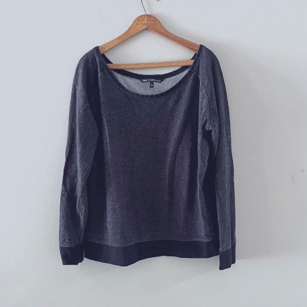 PACT Organic Charcoal Raglan Sweatshirt | L